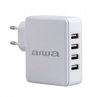 FONTE P/CELULAR AIWA 4 USB 24W BRANCO