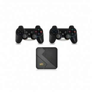 GAME STICK TV BOX M5 ANDROID TV/10K/2.4G 2CONTROLE+20000 JOGOS